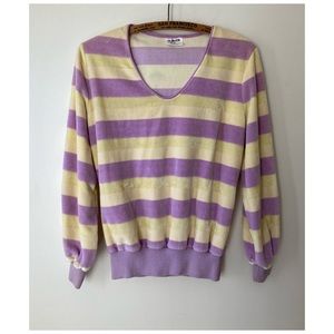 Vintage 80s terry cloth stripped sweatshirt by Aileen sport.